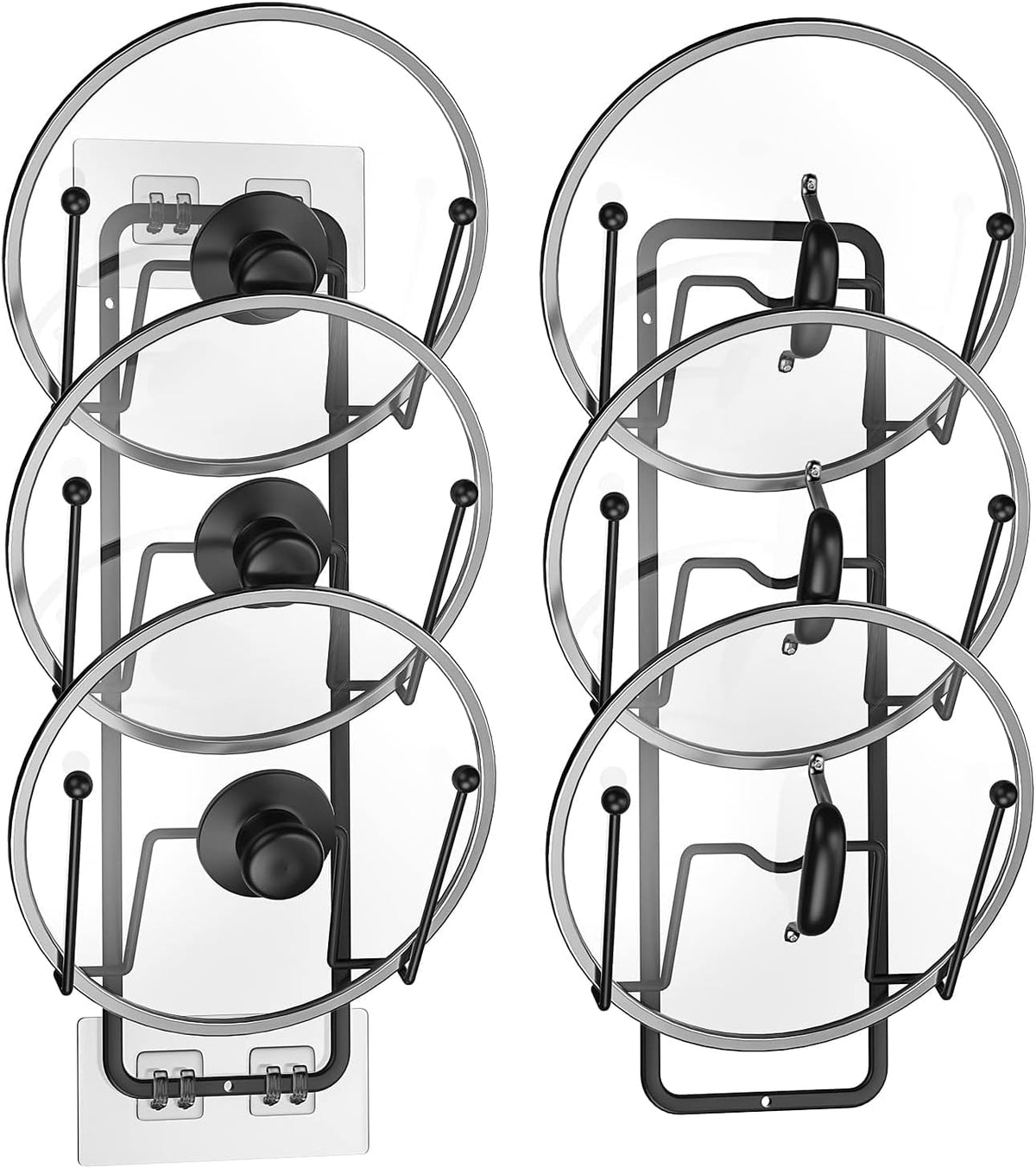 Carry360: 2 Unidades de Organizador de Tapas para Armario - 6 Niveles, Montaje en Pared o Adhesivo