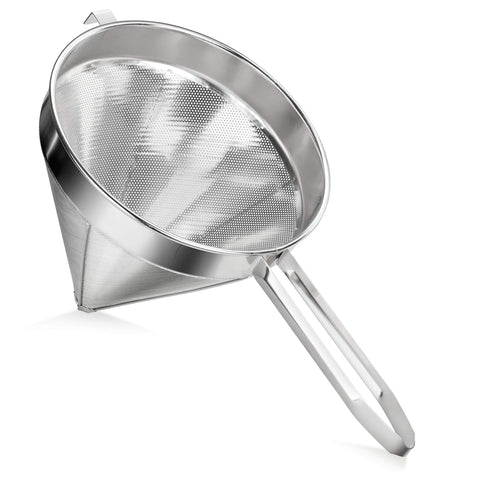 Colador China de 7 pulgadas de acero inoxidable 18/8 con malla gruesa – New Star Foodservice 34196