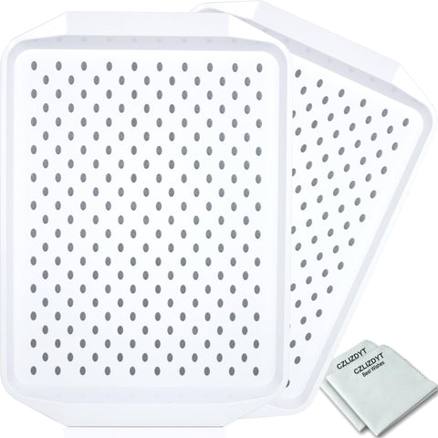 Czlizdyt Bandeja de Servicio Antideslizante con Mangos – Juego de 2, Rectangular