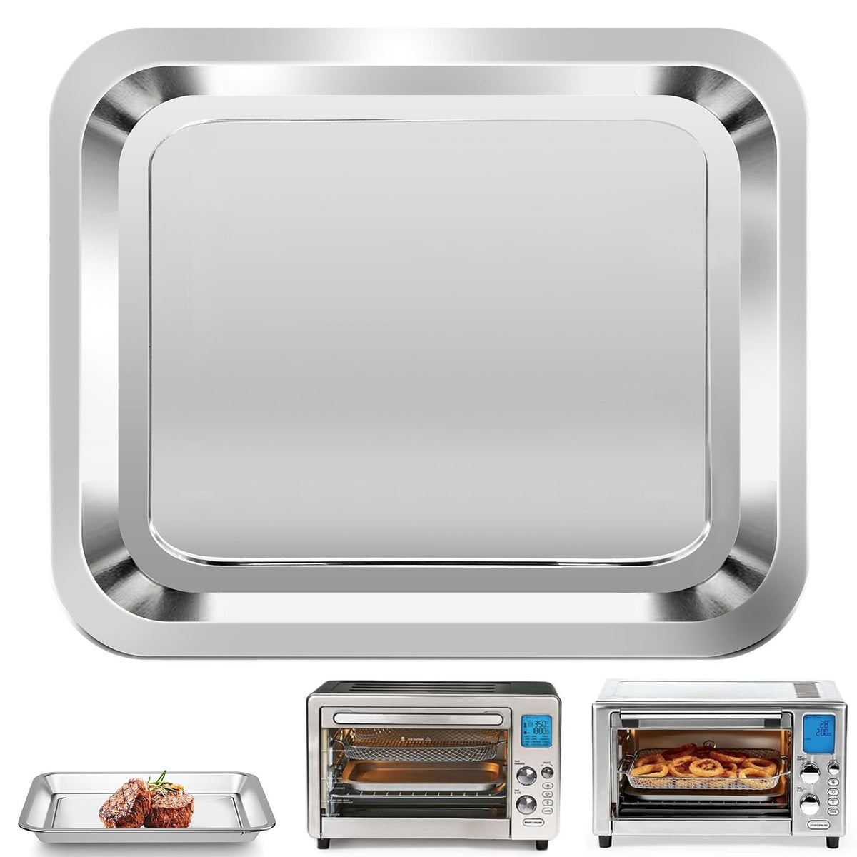 ZuKaYeHome Sartén para Freidora de Aire 12x10 – Parrilla de Acero Inoxidable para Emeril Lagasse Everyday 360