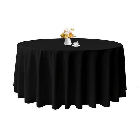 TWINRPET TwinPret Mantel Redondo 60 Pulgadas Negro – Impermeable y Lavable en Poliéster para Mesas 20–48 Pulgadas