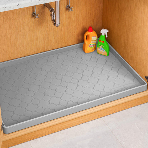 Jin&Bao Alfombrilla impermeable para fregadero 34x22 pulgadas | Protector de gabinetes de silicona
