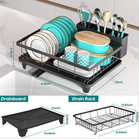 MERRYBOX Escurridor de Platos para Encimera PRO+ 2025 – 15% más capacidad, 3 compartimentos