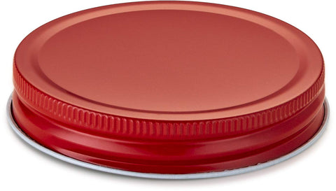 Tapa KooK para frascos Mason rojas, ideal para conservar salsas y especias.