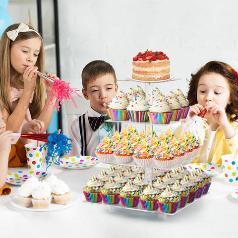 LoveDisplay Torre de Cupcakes 4 Niveles | Soporte Acrílico Transparente para 50 Dulces