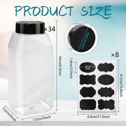 Botellas claras cuadradas SENONAPO de 480 ml para ver el contenido sin abrir.