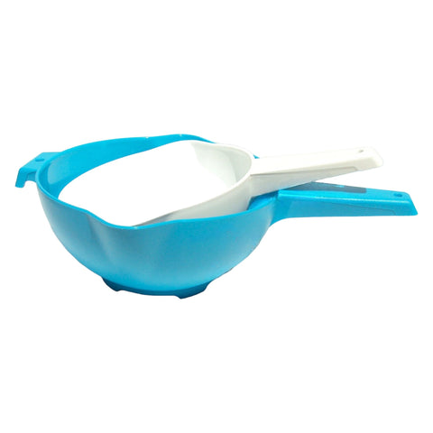 Tupperware Escurridores 1 Qt y 2 Qt – Conjunto de Coladores con Asa (Blanco y Azul)
