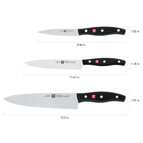 ZWILLING Twin Signature: Juego de 3 cuchillos para principiantes en la cocina