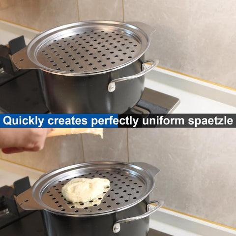 KEISSCO Spaetzle Maker de Acero Inoxidable con Tapa y Raspador