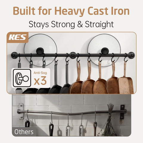 KES 130 lb Estante de Ollas de Pared – Alta Capacidad, 32