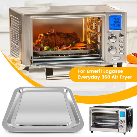 ZuKaYeHome Sartén para Freidora de Aire 12x10 – Parrilla de Acero Inoxidable para Emeril Lagasse Everyday 360