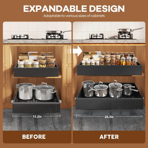 Seinloes 2 Pack Organizador Desplegable para Gabinete — 21