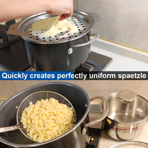 KEISSCO Spaetzle Maker de Acero Inoxidable con Tapa y Raspador