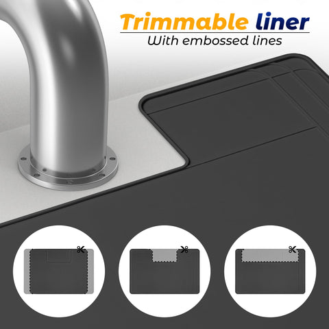 Famous Dino: Alfombrilla Original Bajo Lavabo de Silicona Impermeable, Recortable y Fácil de Limpiar