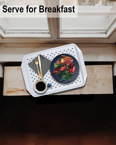 Czlizdyt Bandeja de Servicio Antideslizante con Mangos – Juego de 2, Rectangular