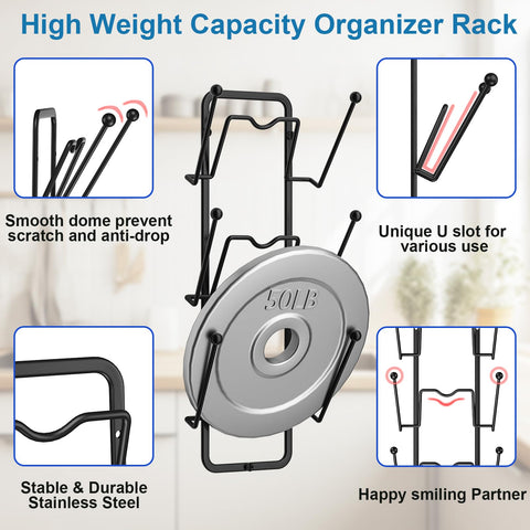 Carry360: 2 Unidades de Organizador de Tapas para Armario - 6 Niveles, Montaje en Pared o Adhesivo
