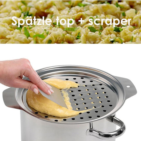 KEISSCO Spaetzle Maker de Acero Inoxidable con Tapa y Raspador