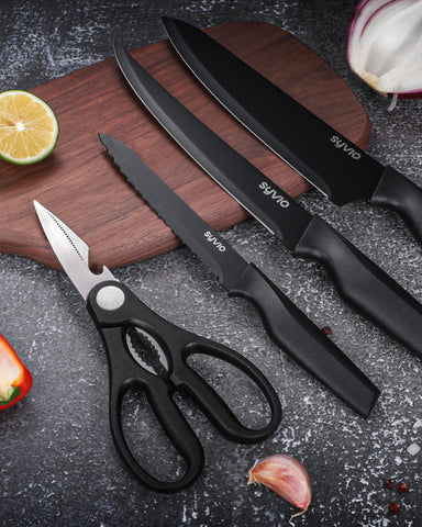 Conjunto de Cuchillos syvio Block — 15 Piezas con Funda y Afilador