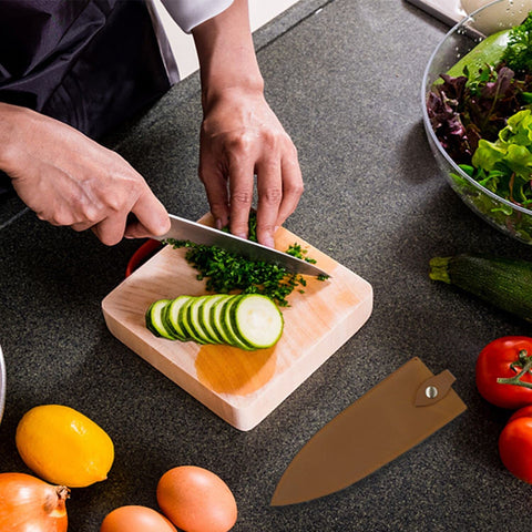 Qchengsan Funda para Cuchillo de Cuero Vacuno 8.2 x 2.2 pulgadas - Protección Universal para Cuchillos de Chef