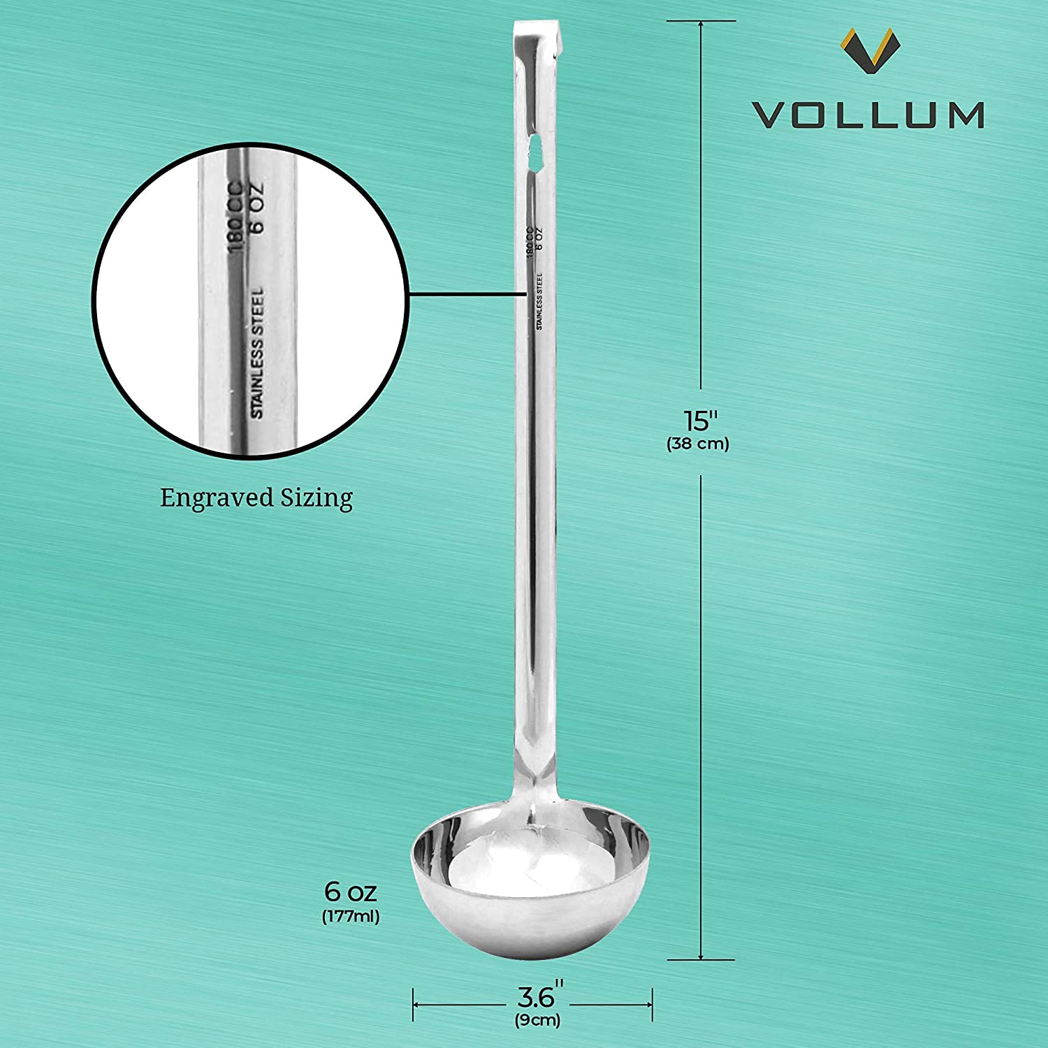 Vollum uso comercial, perfecto para servir salsas y caldos durante turnos largos.