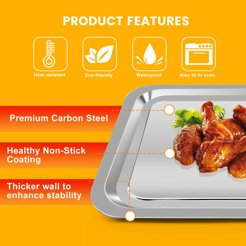 ZuKaYeHome Sartén para Freidora de Aire 12x10 – Parrilla de Acero Inoxidable para Emeril Lagasse Everyday 360