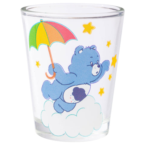 Silver Buffalo Care Bears en las Nubes: Juego de 4 Vasos Mini 1.5 oz con Funshine, Tenderheart, Cheer y Grumpy Bear