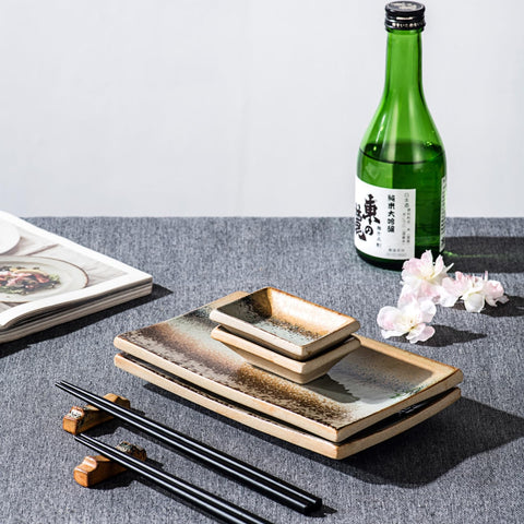 UNICASA Juego de Platos de Sushi al Estilo Japonés - 8 Piezas con Palillos y Soportes