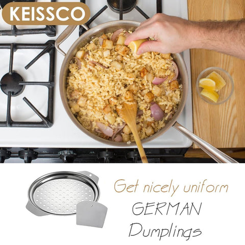 KEISSCO Spaetzle Maker de Acero Inoxidable con Tapa y Raspador