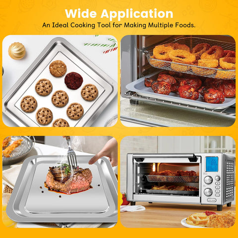 ZuKaYeHome Sartén para Freidora de Aire 12x10 – Parrilla de Acero Inoxidable para Emeril Lagasse Everyday 360