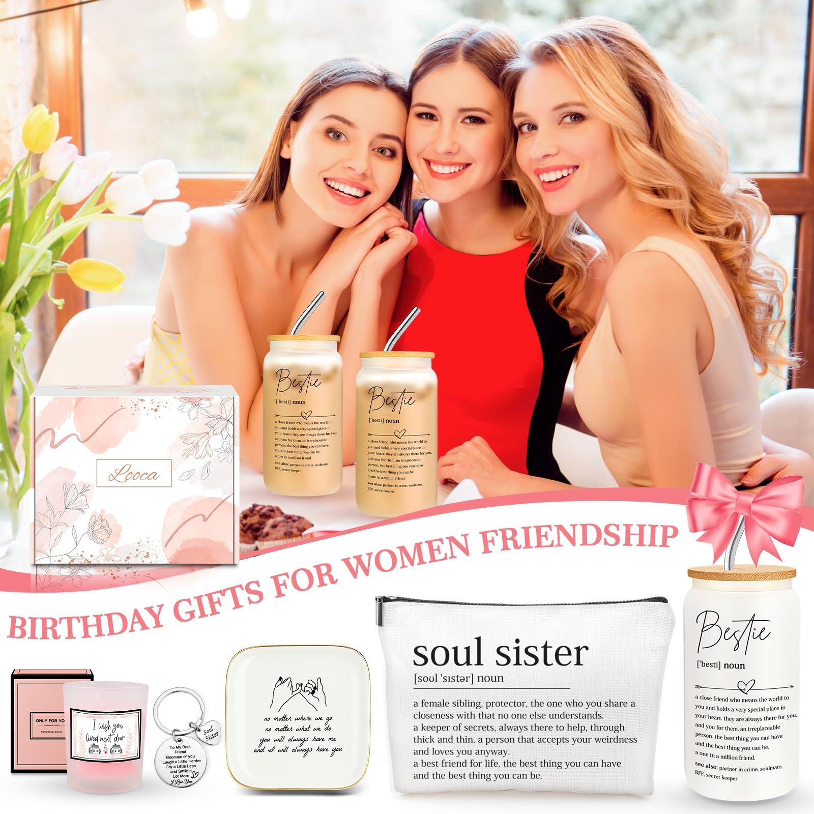Caja regalo para amistad a distancia de Looca, lista para sorprender.