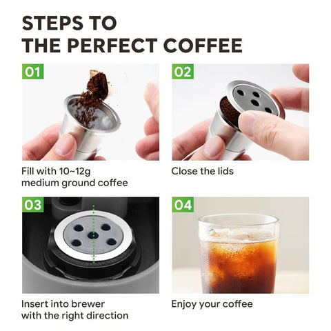 2 Paquetes de Cápsulas Reutilizables de Acero Inoxidable para Keurig Supreme y Supreme Plus – Filtro Universal de 5 Huecos