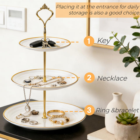 Goaste Torre de Pastelitos 3 Niveles – Expositor Circular Blanco para Bodas y Fiestas