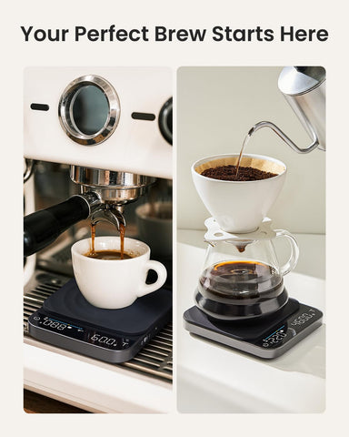 RENPHO Balanza de Espresso con Temporizador e Indicador de Flujo, Precisión 0,1 g, Capacidad 3 kg