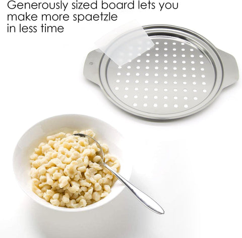 KEISSCO Spaetzle Maker de Acero Inoxidable con Tapa y Raspador