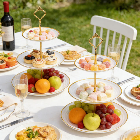 Goaste Torre de Pastelitos 3 Niveles – Expositor Circular Blanco para Bodas y Fiestas
