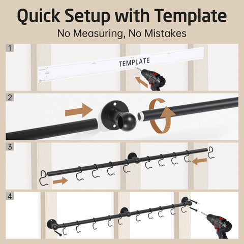 KES 130 lb Estante de Ollas de Pared – Alta Capacidad, 32