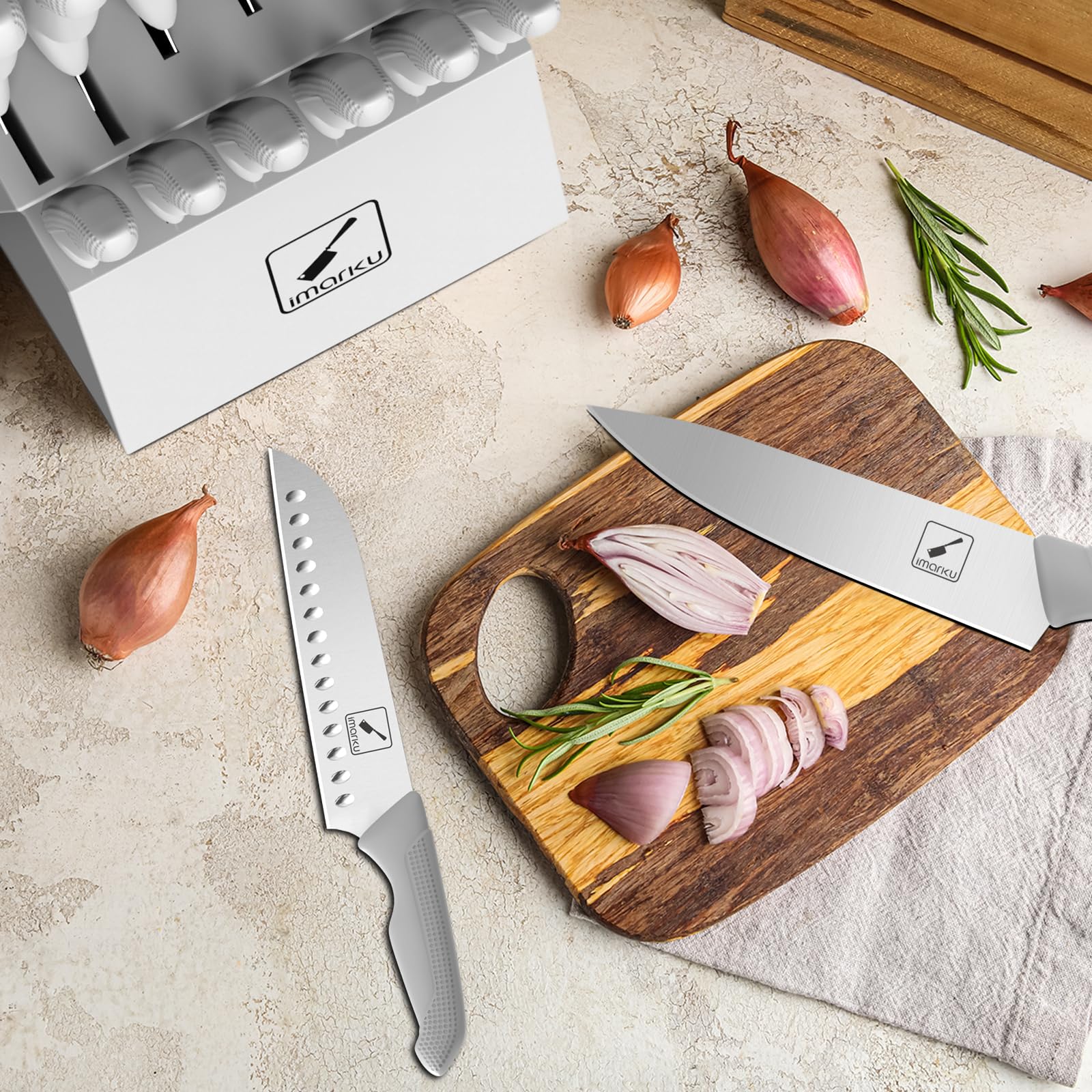 Afilador incorporado en el bloque imarku, mantiene el filo entre usos