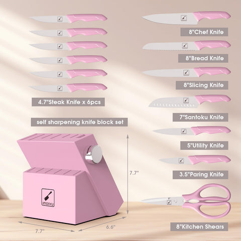 Afilador incorporado imarku rosa, mantiene el filo entre usos.