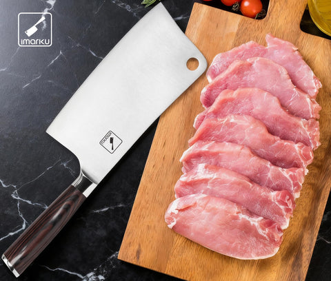Cincel de carne Imarku 7 pulgadas apto para uso diario en cocina.