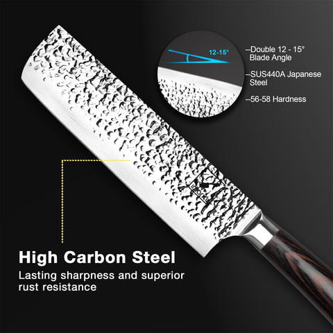 Acero alto carbono IMARKU Nakiri resistente a óxido y manchas