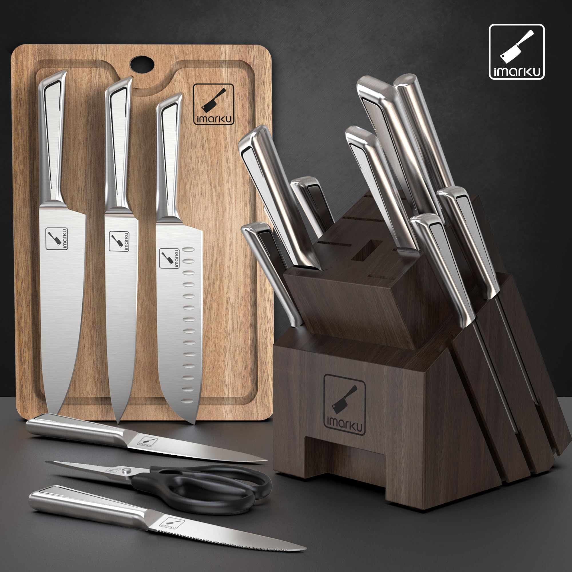 Cuchillo chef imarku de 8 pulgadas con filo ultrafino para cortes precisos