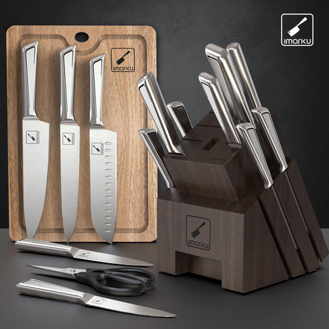 Cuchillo chef imarku de 8 pulgadas con filo ultrafino para cortes precisos