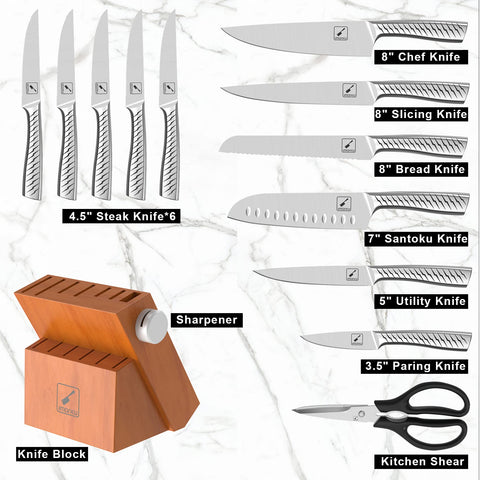 Cuchillo imarku chef 8 pulgadas con filo estable para cortes precisos.