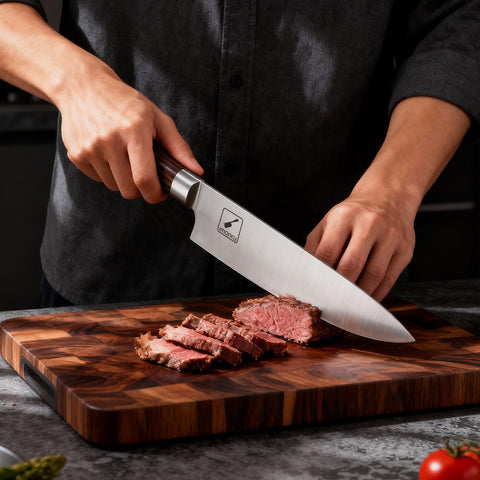 Hoja de acero de alto carbono imarku en primer plano para cortes limpios.