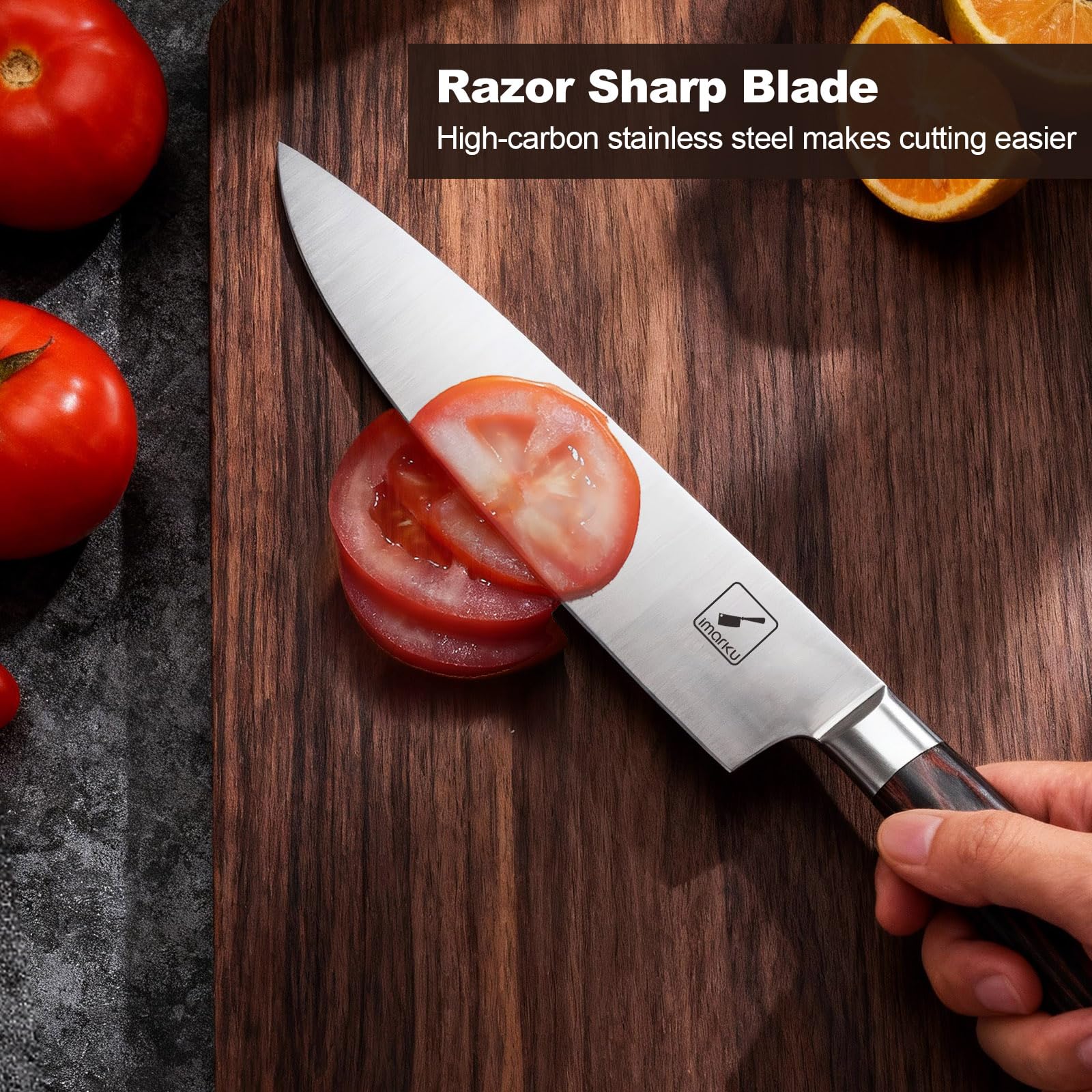 Escena de cocina diaria con cuchillo imarku para tareas rápidas.