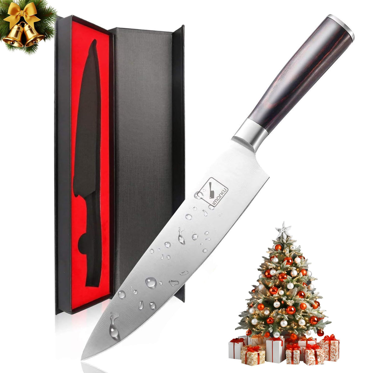 Imarku cuchillo chef 8 pulgadas con hoja afilada para cortes precisos
