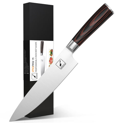 Cuchillo imarku 8" con hoja de alto carbono para cortes precisos y duraderos.