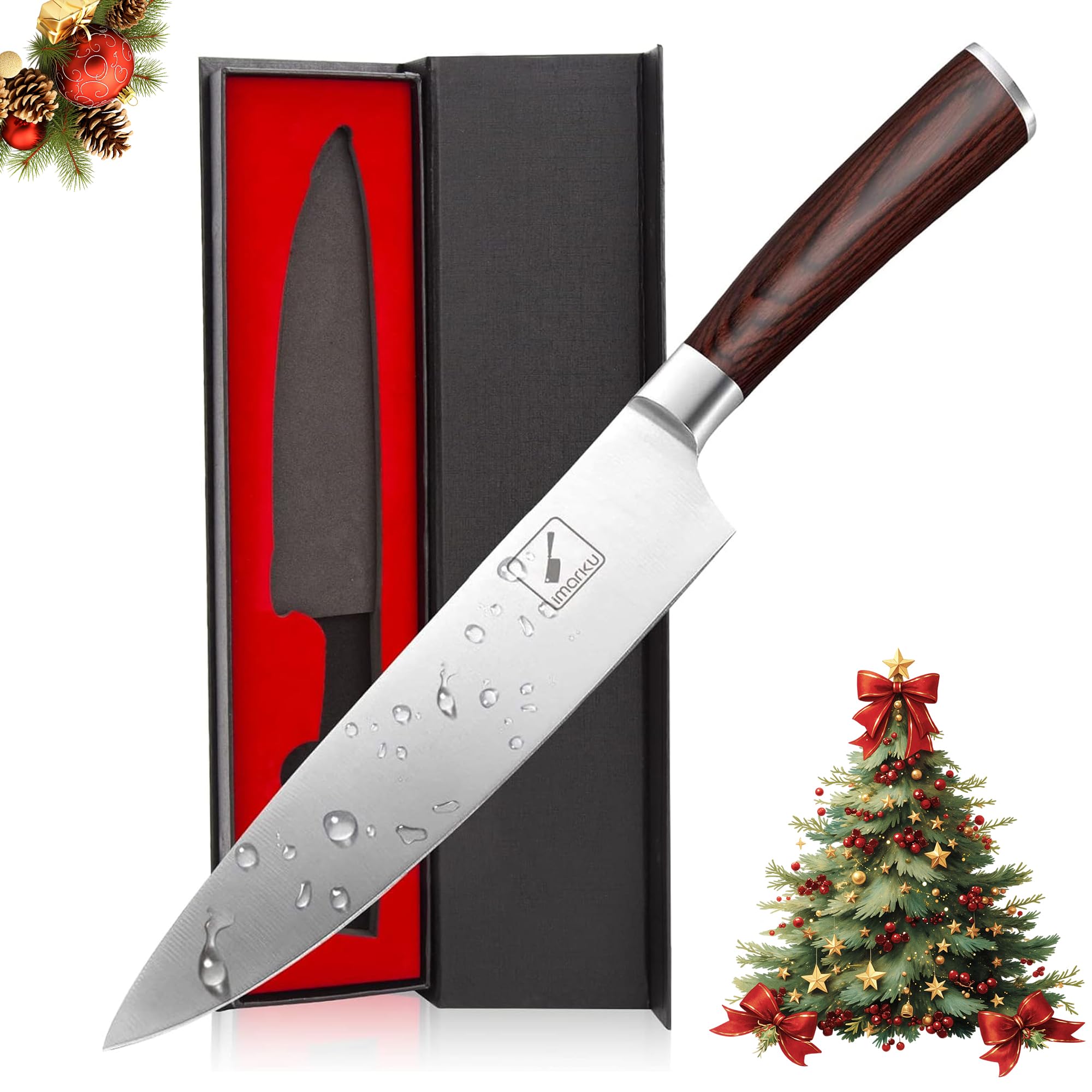 Uso diario en cocina con cuchillo Imarku 8 pulgadas.