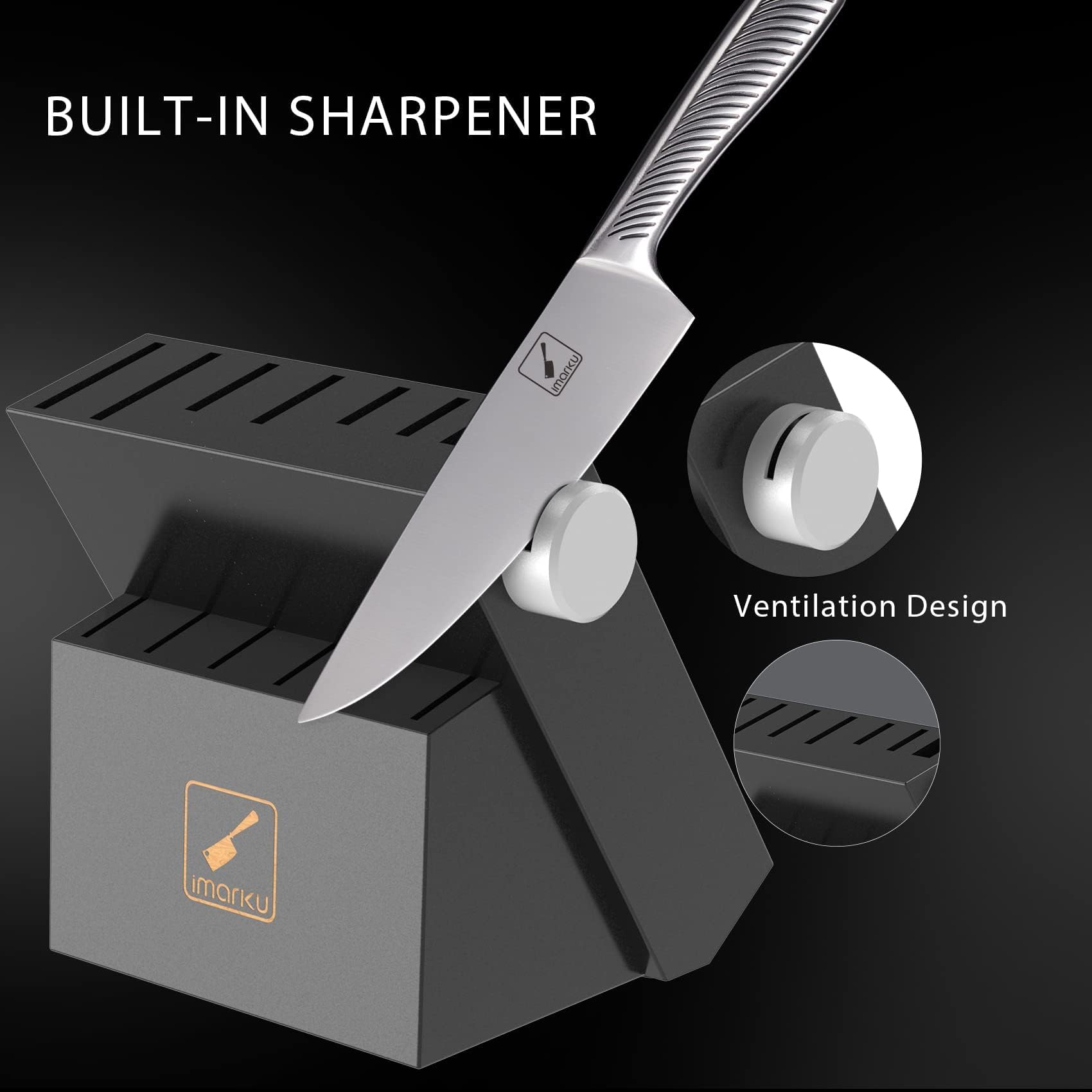 Imarku cuchillo chef 8p con filo afilado para preparaciones rápidas.