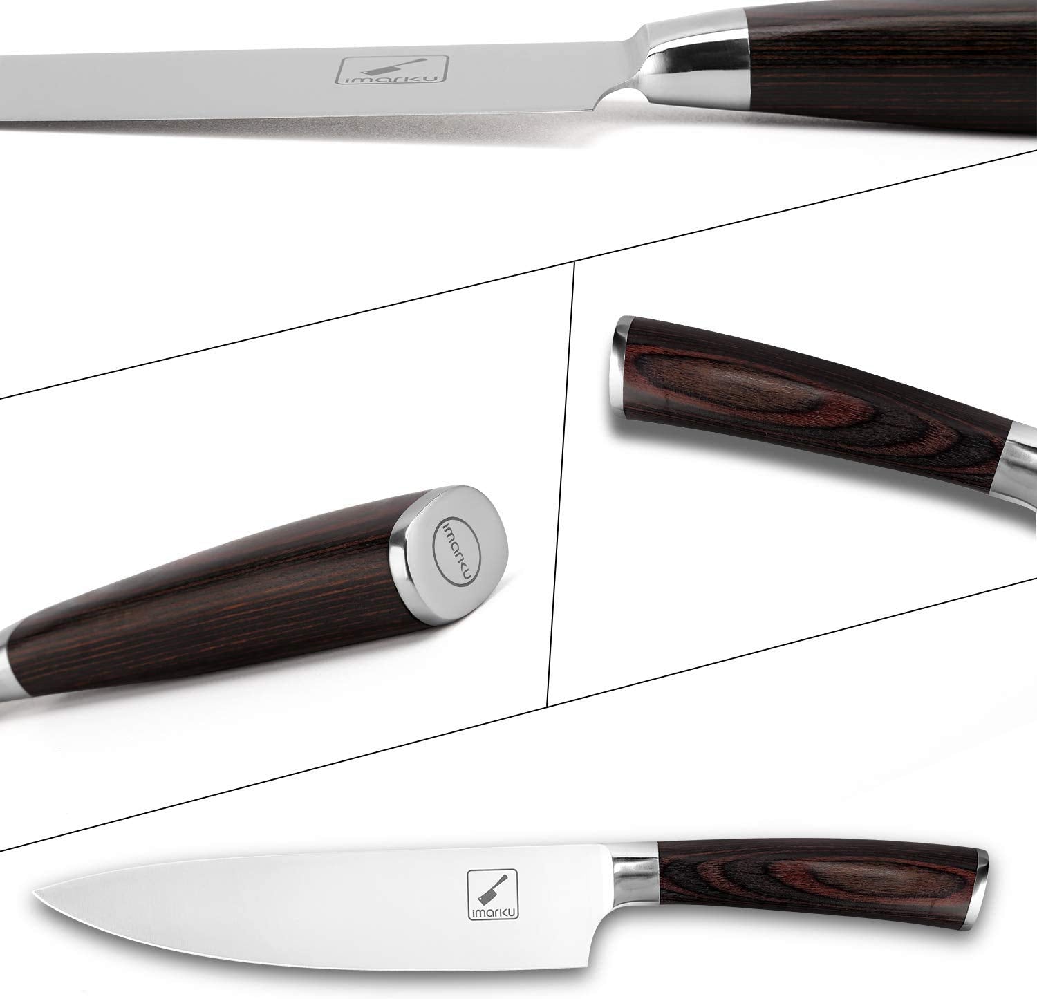 Imarku cuchillo chef acero alto carbono para mayor durabilidad